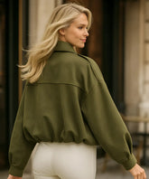 Jaqueta Feminina Oversized em Suede Urbano Elegante | Munis